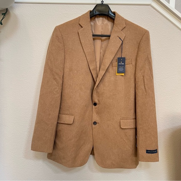 New with Tag Stafford 100% Camel Hair 2 button 2 vents Sport Coat Jacket 48R - Picture 2 of 14